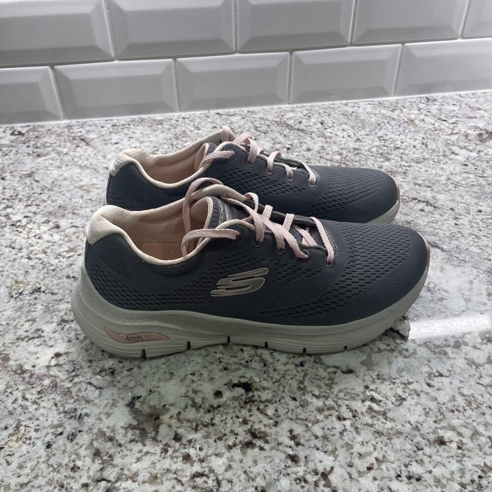 Skechers Trainers Ladies Arch Fit Big Appeal Gray & pink Size 9 Washable 149057